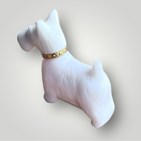 Vintage Avon White Scottie Dog Figurine with Gold Collar Perfume Bottle - Picture 11 of 13